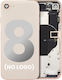Back Housing Small Components Pre-installed Iphone 8 No Logo Aftermarket Plus Gold