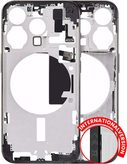 Mid-frame Housing W Small Parts Iphone 15 Pro Eu Global Version Aftermarket Plus Black Titanium