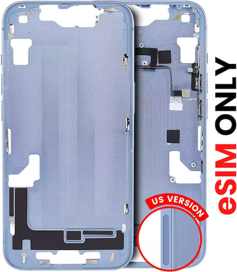 Mid-frame Housing W Small Parts Iphone 14 Us Version Aftermarket Plus Blue