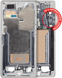 Средна Рамка За Мобилни Телефони Samsung Galaxy S25 Ultra Us & International Version Титаниево Бялo Сребристо