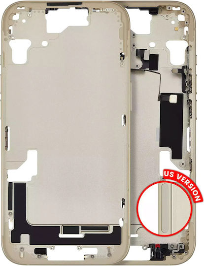 Mid-frame Housing W Small Parts Iphone 15 Us Version Aftermarket Plus Yellow