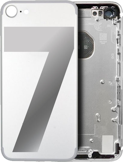 Back Housing W Small Parts Iphone 7 No Logo Aftermarket Plus Silver