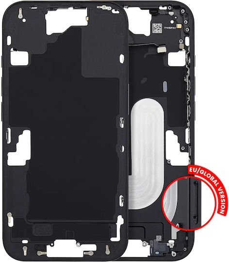 Mid-frame Housing Power Volume Button Iphone 16 Eu Global Version Aftermarket Plus Black