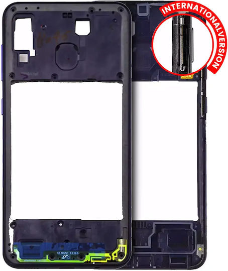 Mid-frame Housing Samsung Galaxy A20 A205 2019 International Version Aftermarket Plus Deep Blue