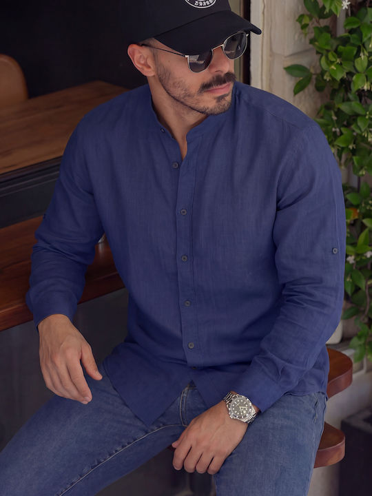 Panda Clothing Long Sleeve Linen Shirt in Regul...