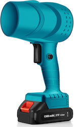 Portable Multifunctional Air Blower Flippy Car Charging Grill Car Leaf Dust Removal 1500 Mah Rotation Speed 25000 Rpm 2 Li Batteries Charger Blue