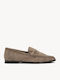 Beige Damen Mokassins Kastenförmige Metallischer Dekor