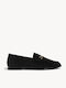 Loafers De Catifea Negre Cu Decor Metalic