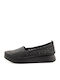 Leather Women's Moccasins In Black Color