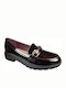 Patent Leather Women's Moccasins in Burgundy Colour