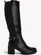 Black Boots Elastic Back Part Thick Heel