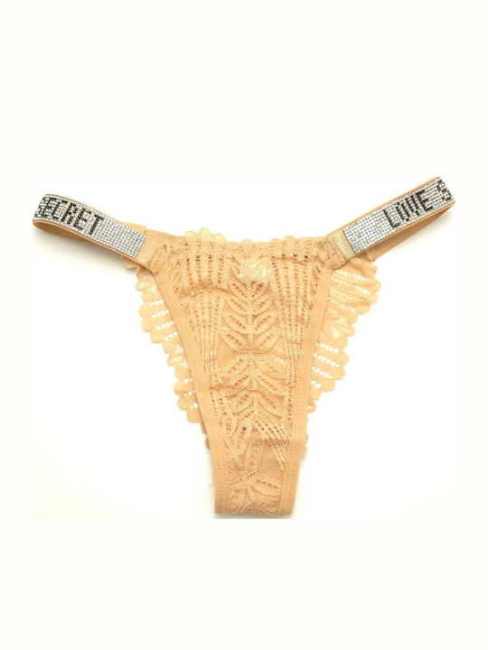 Hand's Foner Women's Briefs with Beige Lace