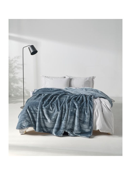 Kentia Bella Samtige Decke Einzeln 160x220cm Blau