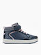 Kids Sneakers High with Hoop & Loop Closure Blue