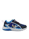 Kids Sneakers Anatomic with Hoop & Loop Closure & with Lights Blue