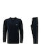 Emporio Armani Winter Herrenpyjama Blau