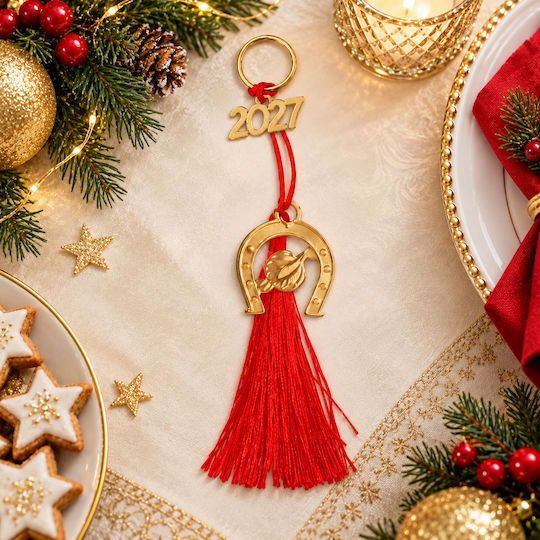 Galifas Hanging New Year's Lucky Charm Horseshoe Gold 2027