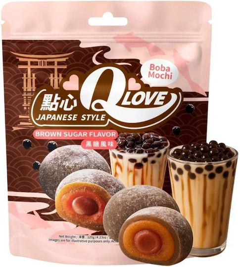 Qlove Boba Мочи С Кафява Захар В Прав Стоящ Плик 120г Twn