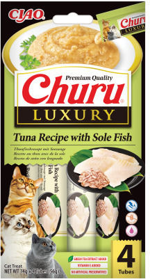 Churu Luxury Deliciu Cremos pentru Pisici cu Ton și Limbă 4 X 14 G