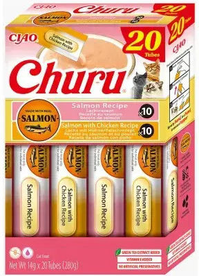 Ciao Churu Cat Variety Gustări Cremoase Pentru Pisici Somon Pui 20 Bucăți X 14 G