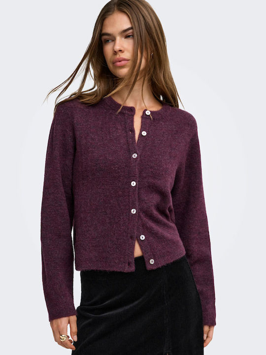 Only Lange Gestrickte Damen Strickjacke Mauve W...