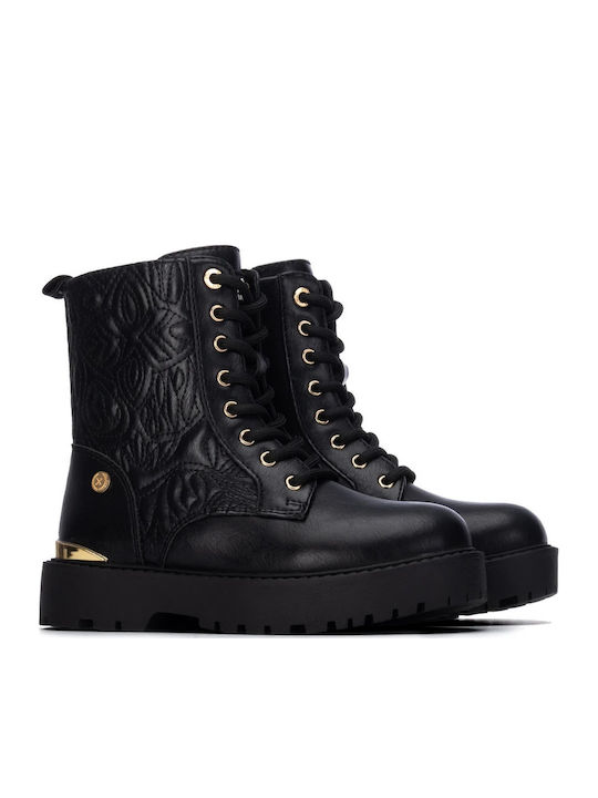 Kinderstiefel mit Schnürsenkeln Schwarz