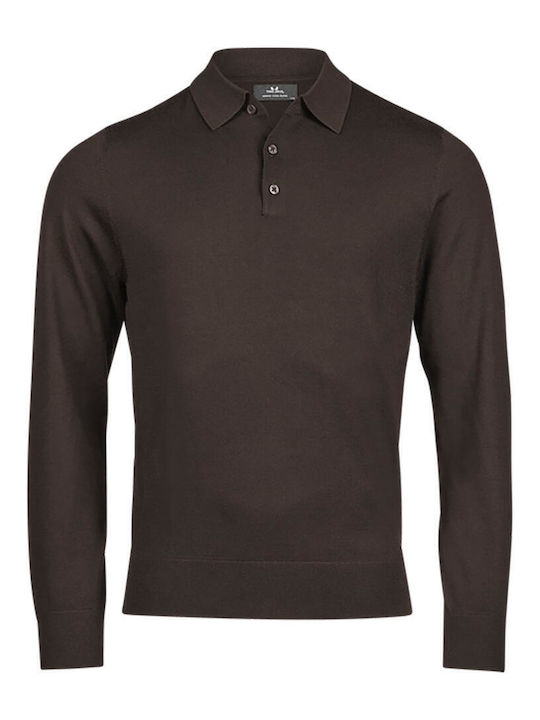 Tee Jays Men's Promotional Long Sleeve Polo Shirt Mocha