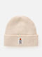 Beanie Unisex Beanie with Rib Knitting in Beige Colour
