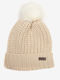 Women's Knitted Beanie in Ecru Colour