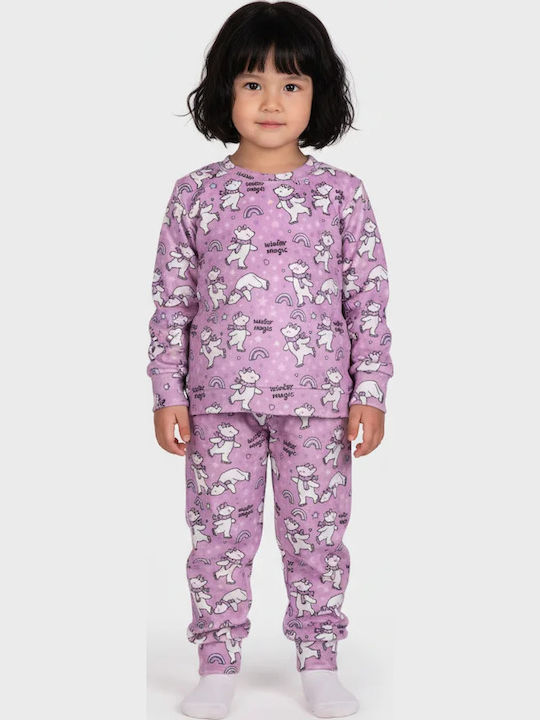 Dreams by Joyce Pijama pentru copii de iarnă lila Bear