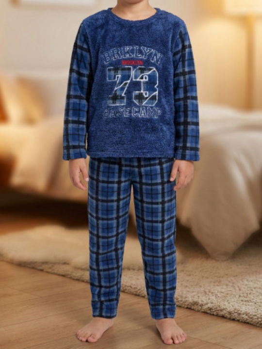 Happy Touch Kinder-Nachtwäsche Winter Fleece Blaue