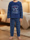 Happy Touch Kinder-Nachtwäsche Winter Fleece Blaue