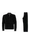 Velvet Tracksuit Set Black
