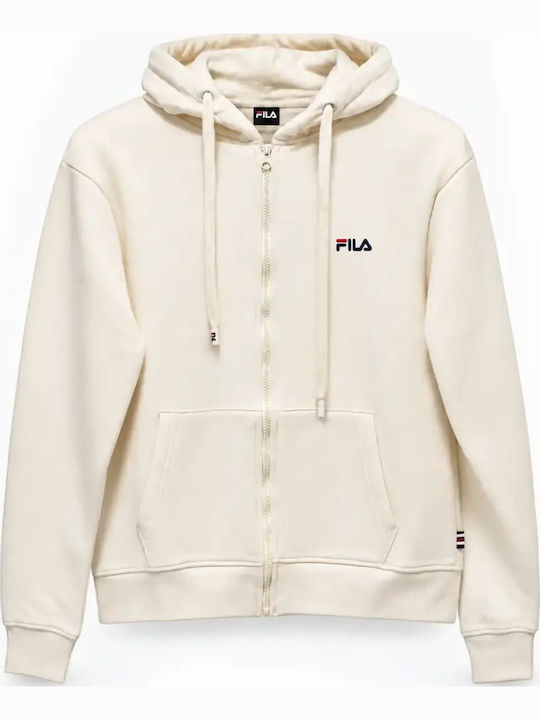 FILA Women's Hooded Fleece Cardigan Ecru