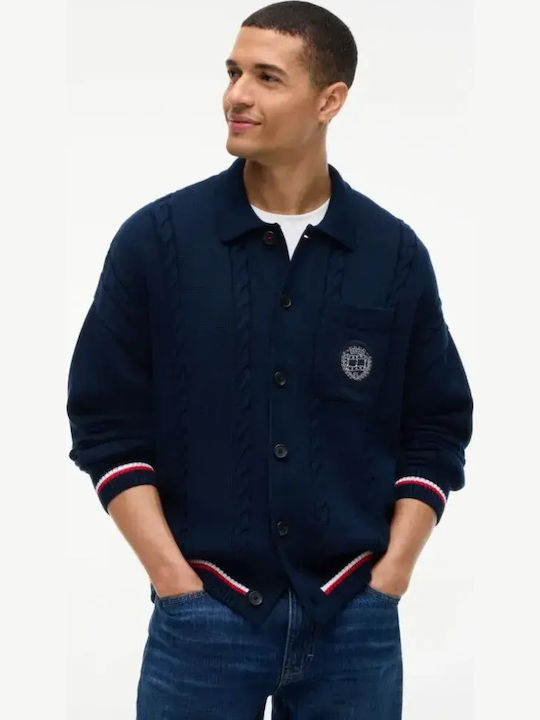 Tommy Hilfiger Мъжка Плетена Жилетка Dark Blue