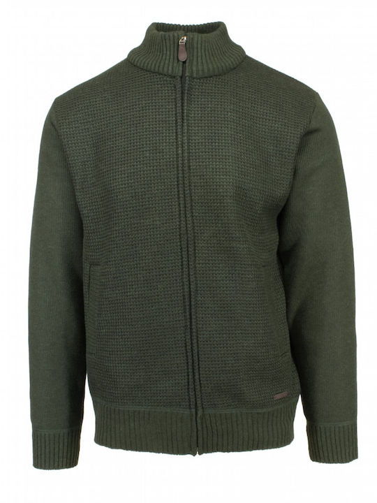 Lexton Herren Gestrickte Kapuzen-Jacke Grün