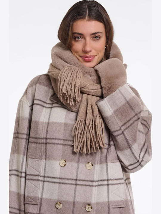 Rino&Pelle Women's Furry Scarf Brown