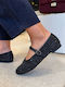 Satin Damen Ballerinas Spitz zulaufend Mary Jane mit Riemchen Schwarz