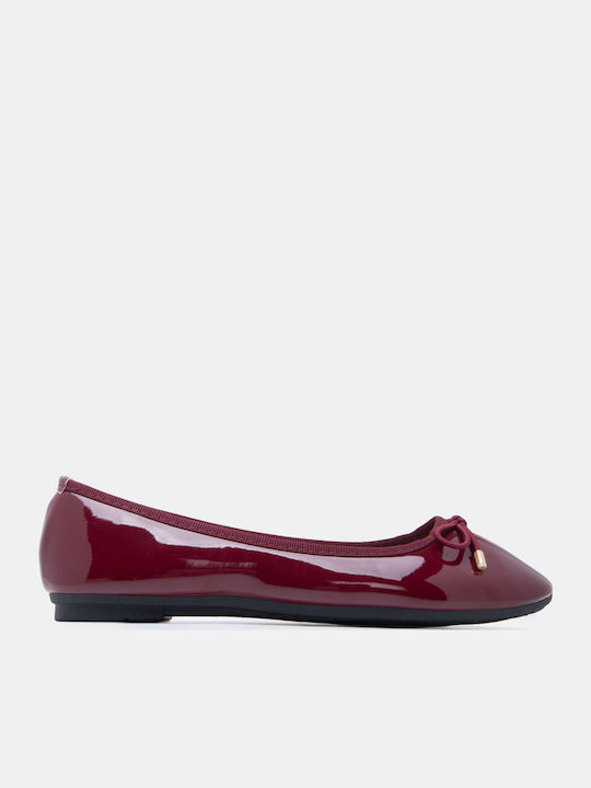 Luigi Damen Ballerinas Spitz zulaufend Burgundisch