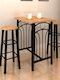 Bar Table with 2 Stools 55x72.5cm