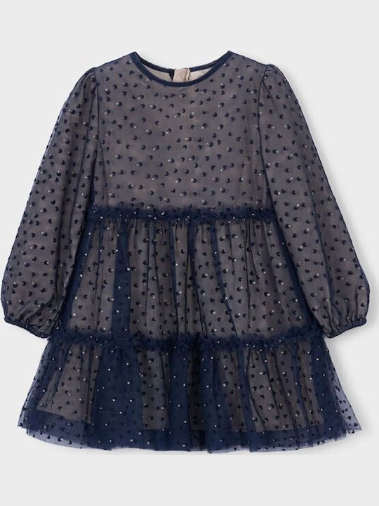 Mayoral Mayoral Girls Dress Tulle Navy Blue