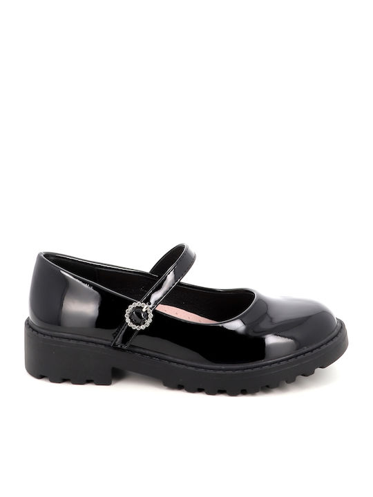 Kids Pumps & Ballerinas Anatomic With Hoop & Loop Closure Patent Leather Black -39.1