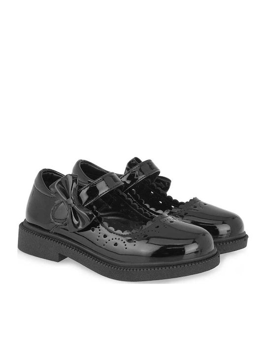 Kids Anatomic Ballerinas with Hook & Loop Closure Black