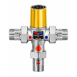 Valvă Termostatică De Diversiune Trei Căi 1/2" Pre Reglaj 45°c Racord 4512 Brass Form