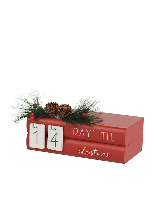 Katoikonhome Wooden Advent Calendar Christmas Red 18.5 Cm Katoikonhome Wooden Advent Calendar Christmas Red 18.5 Cm