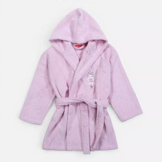 Nef-Nef Homeware Бебешки халат с качулка Ballerine World L.lilac