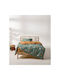 Kentia Kinderbettdecke Einzel Asmara Grün-Beige 160x240cm