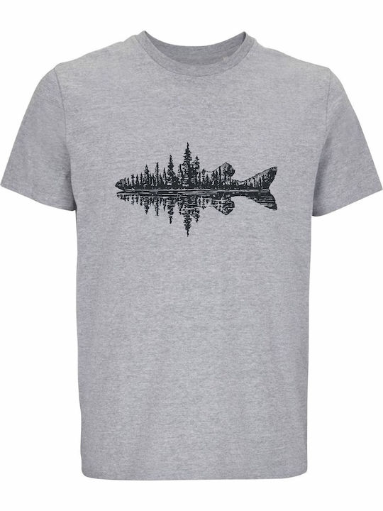 T-shirt Унисекс Forest Fish Silhouette Mountain...
