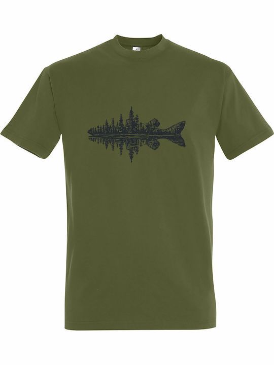 T-shirt Унисекс Forest Fish Silhouette Mountain...