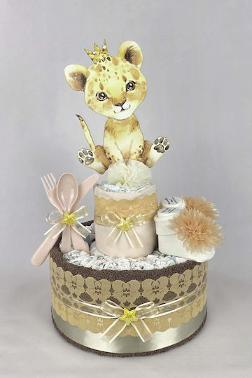 Dama Koupa Handmade Diaper Cake Made of Wood for Girl